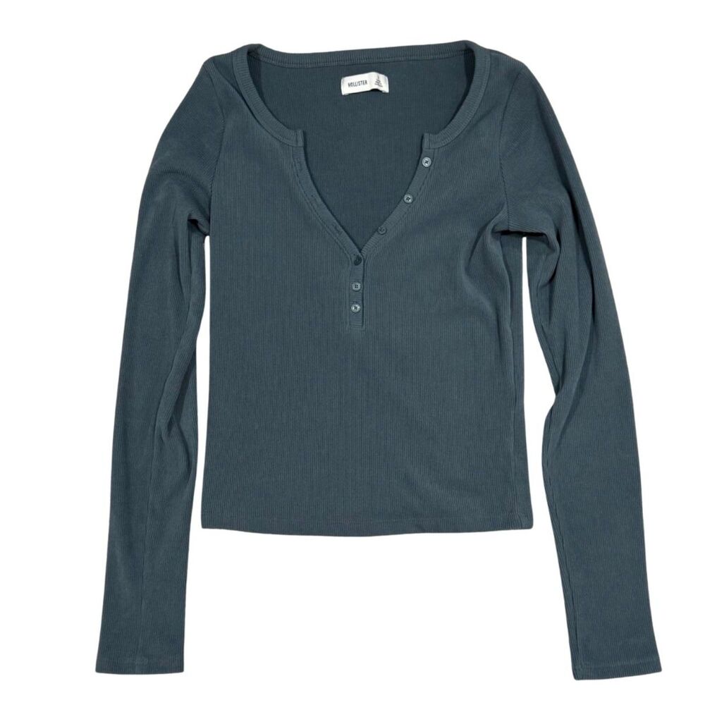 Hollister Deep Plunge Thermal Henley - Slate Gray, S